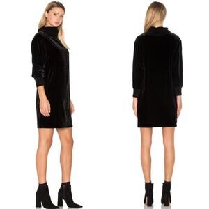 ATM Anthony Thomas Melillo Mock Neck Drappy Velvet Dress